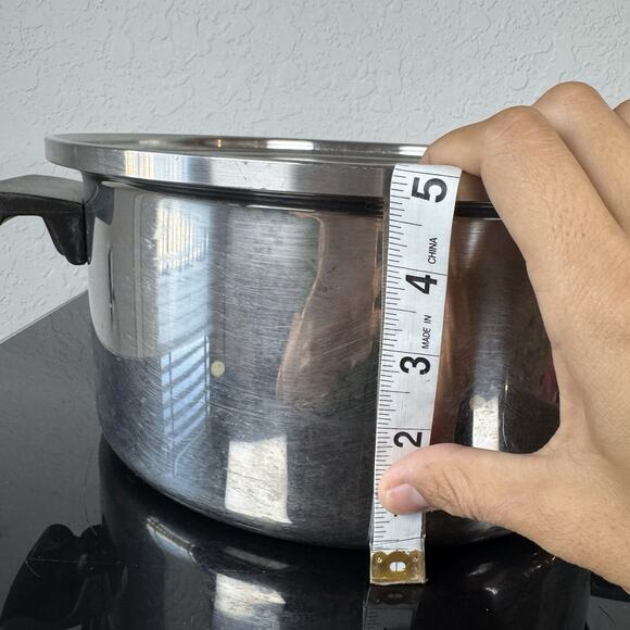 Amway Queen Stock Pot 5 Qt 18/8 Stainless Steel with Lid Multi-Ply Made in USA - Picture 8 of 9